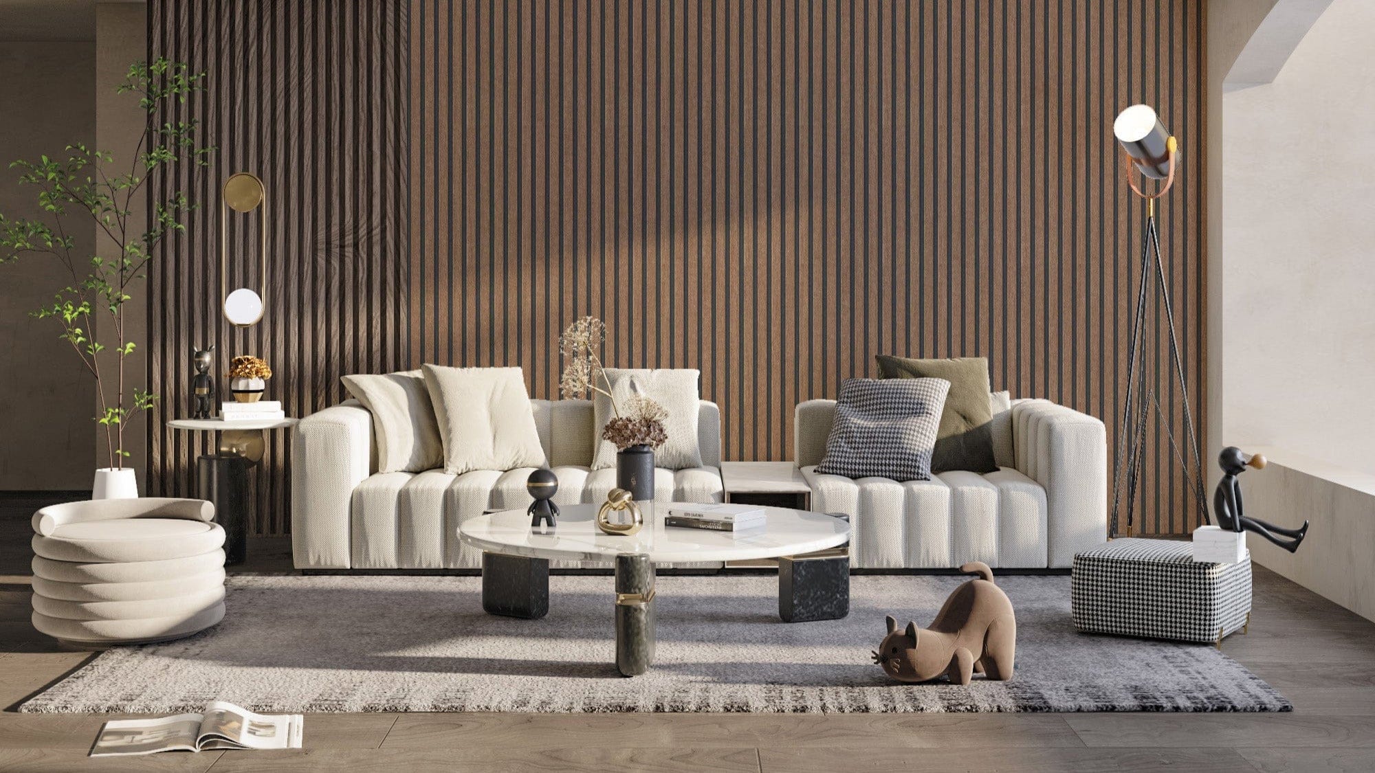 Vertical Wood Panel Striped Wallpaper
