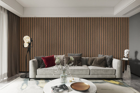 Rustic Wood Panel Striped Wallpaper
