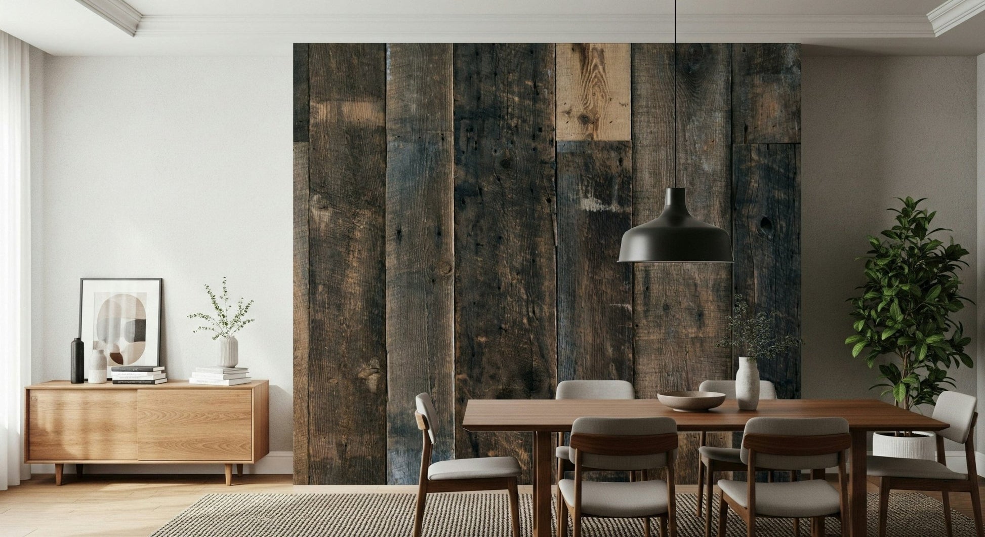 Close view of the authentic aged planks in the beautiful Rustic Wood Plank design.