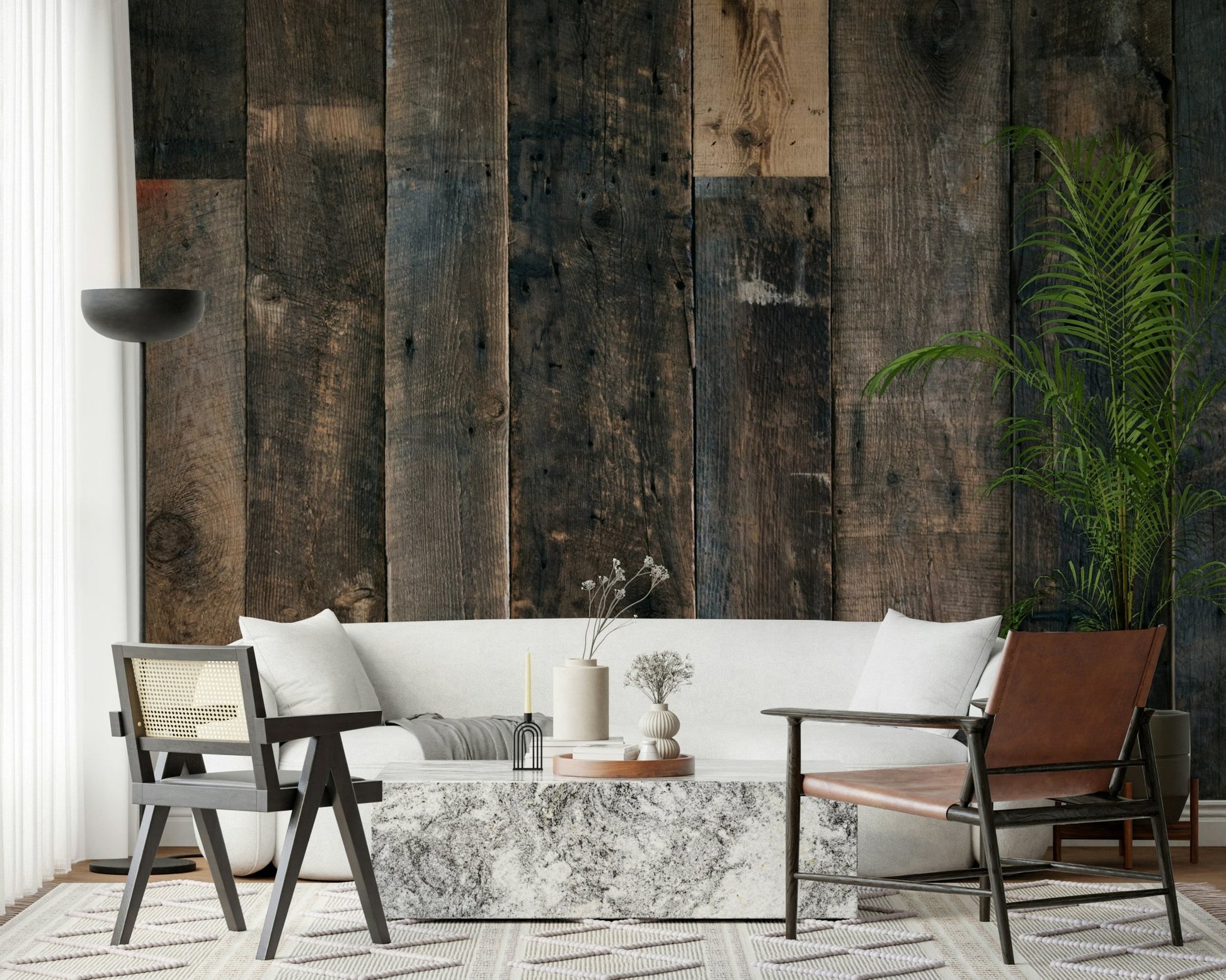 Seamless pattern of the Rustic Wood Plank mural showing horizontal plank detail.