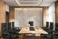 Rustic style world map wallpaper art

