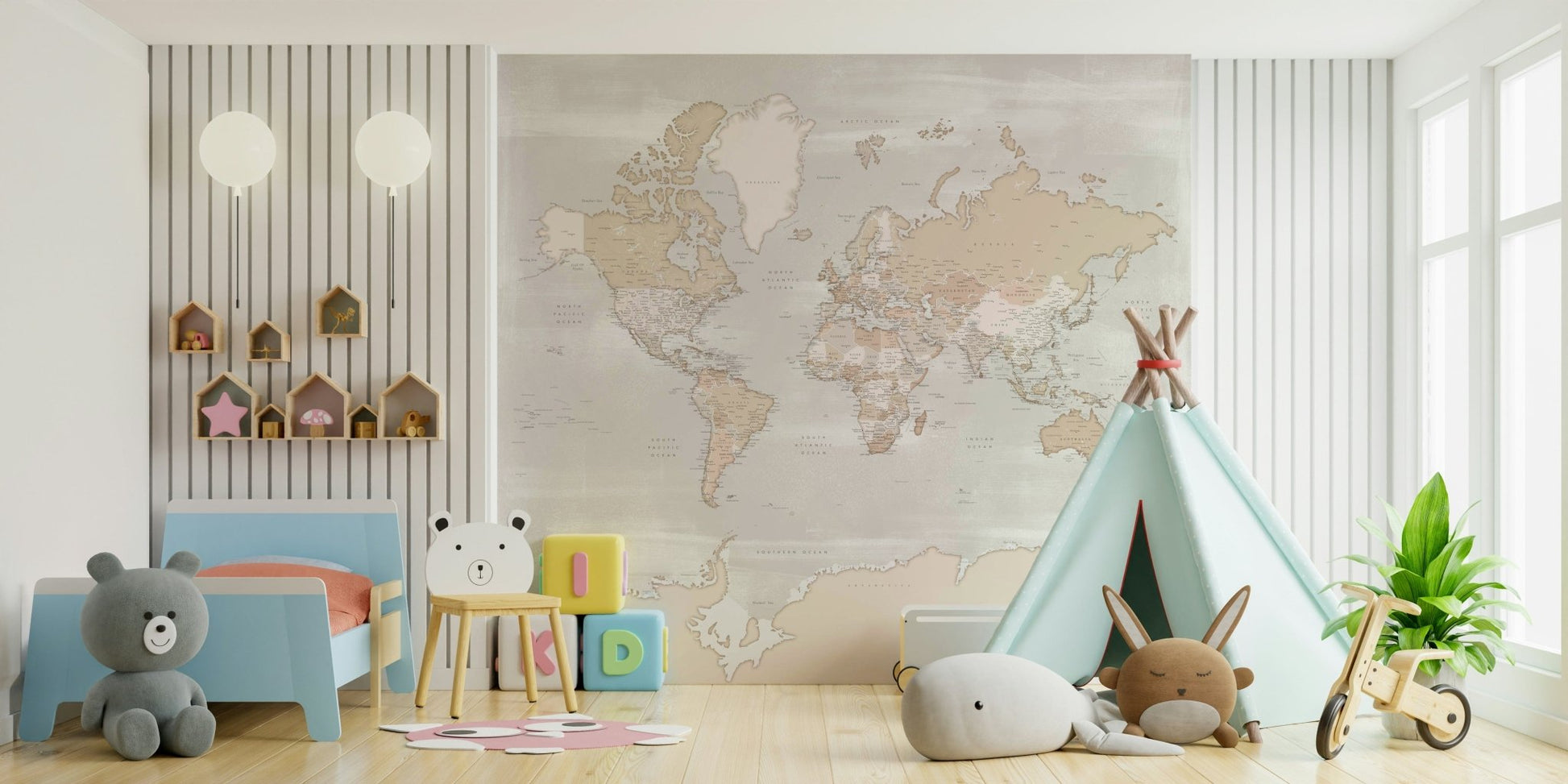 Rustic themed map wallpaper for home


