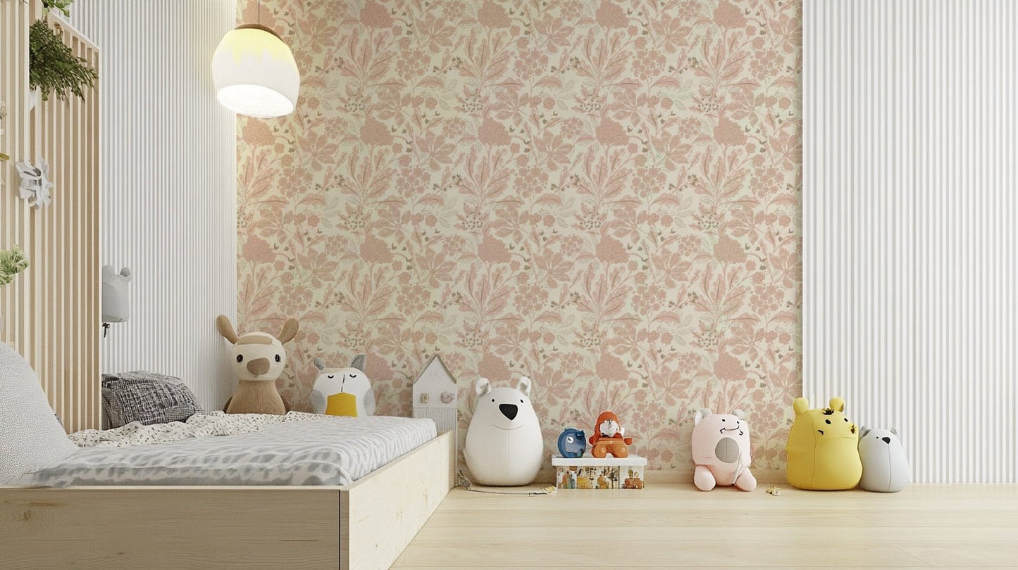 Rusty Blush Botanicals wallpaper detail, GD968