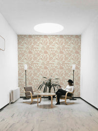 Botanical wall mural in a cozy living room, GD968