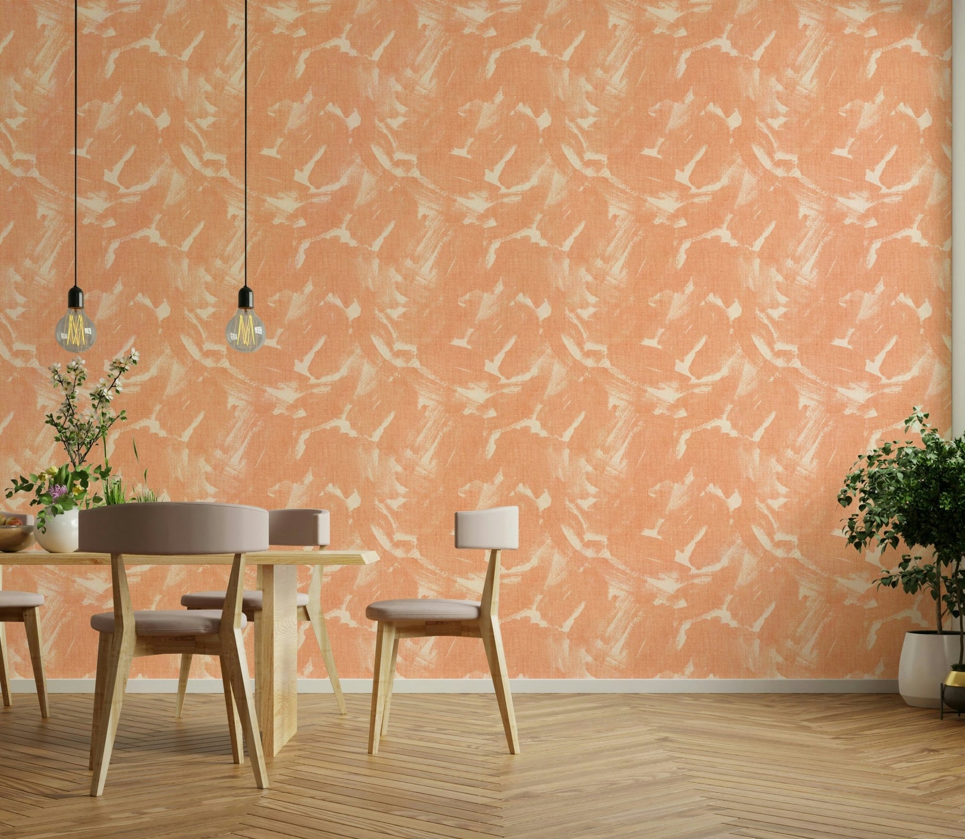 Wallpaper mural with abstract brush strokes

