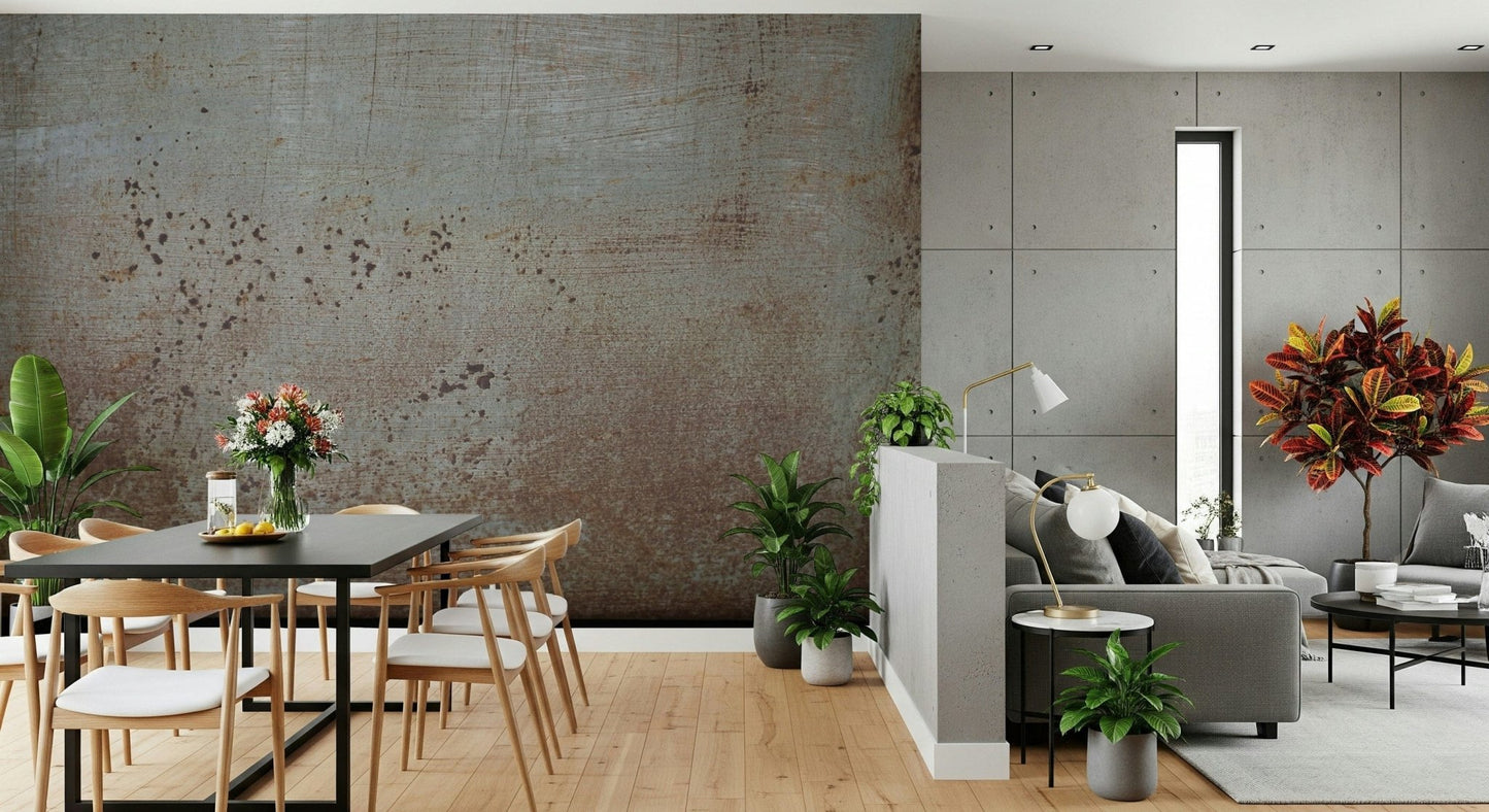 Faux rust texture, subtle dotted patina on Rusty Metal wall covering.