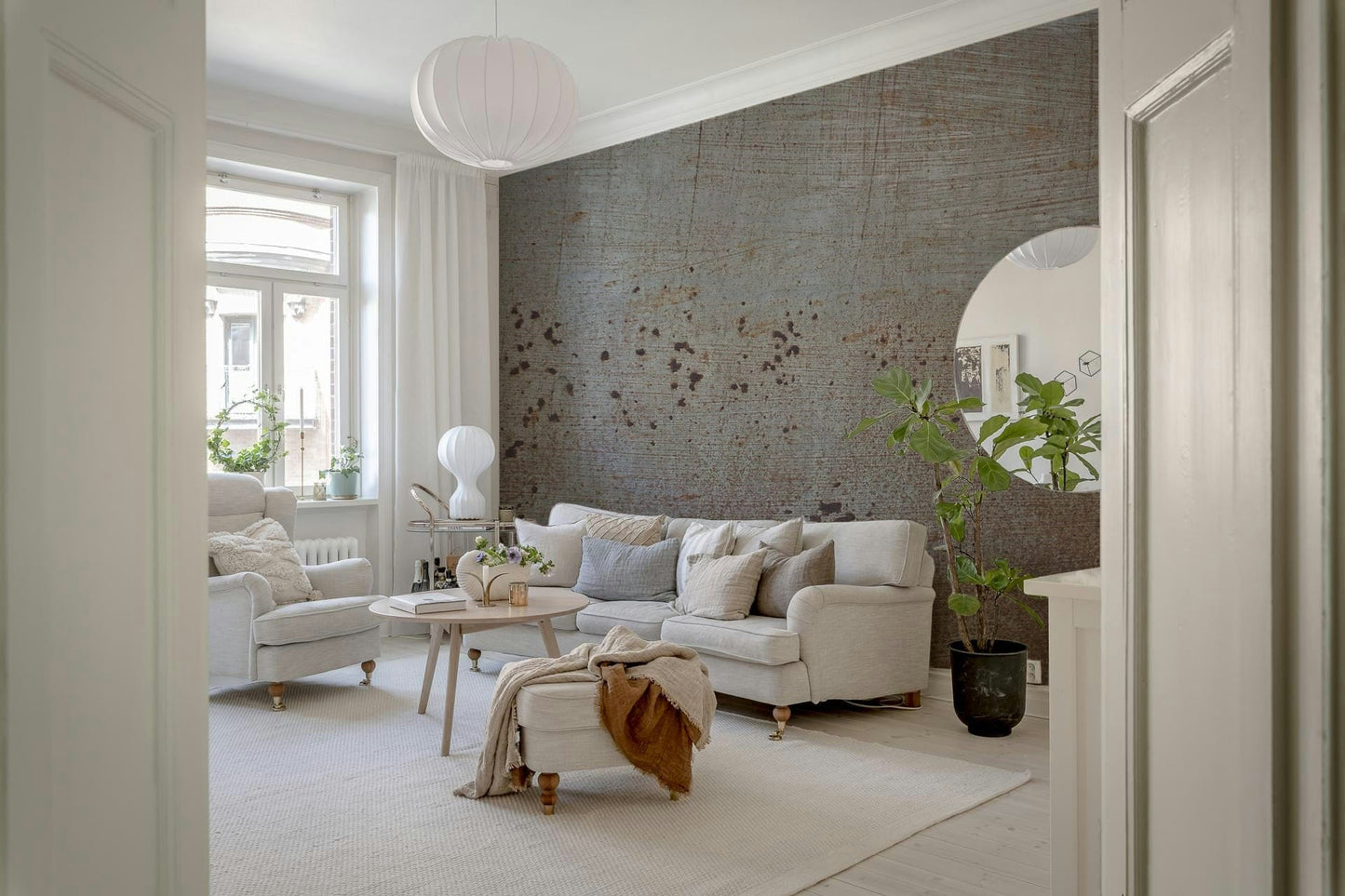 Industrial chic Rusty Metal look wallpaper for walls decoration.