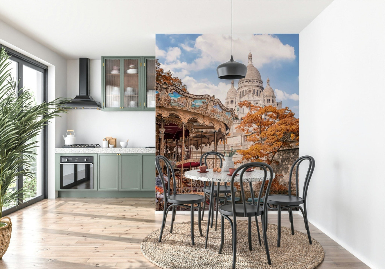 Sacre-Coeur Carousel Wall Mural