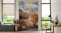 The work area feels brighter with Sacre-Coeur Carousel Wall Mural in view