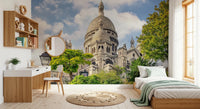 Architectural Sacred Heart Majesty wall mural with ornate stone detailing