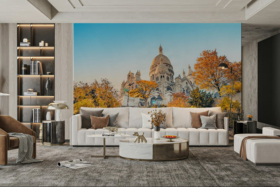 Sacre-Coeur Sunrise Wall Mural shows a Parisian basilica GD5062