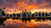 Sacred Glow Reflection Wall Mural with calm water sceneGD9201