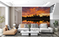Scenic sunset Wall Mural in Sacred Glow Reflection styleGD9201