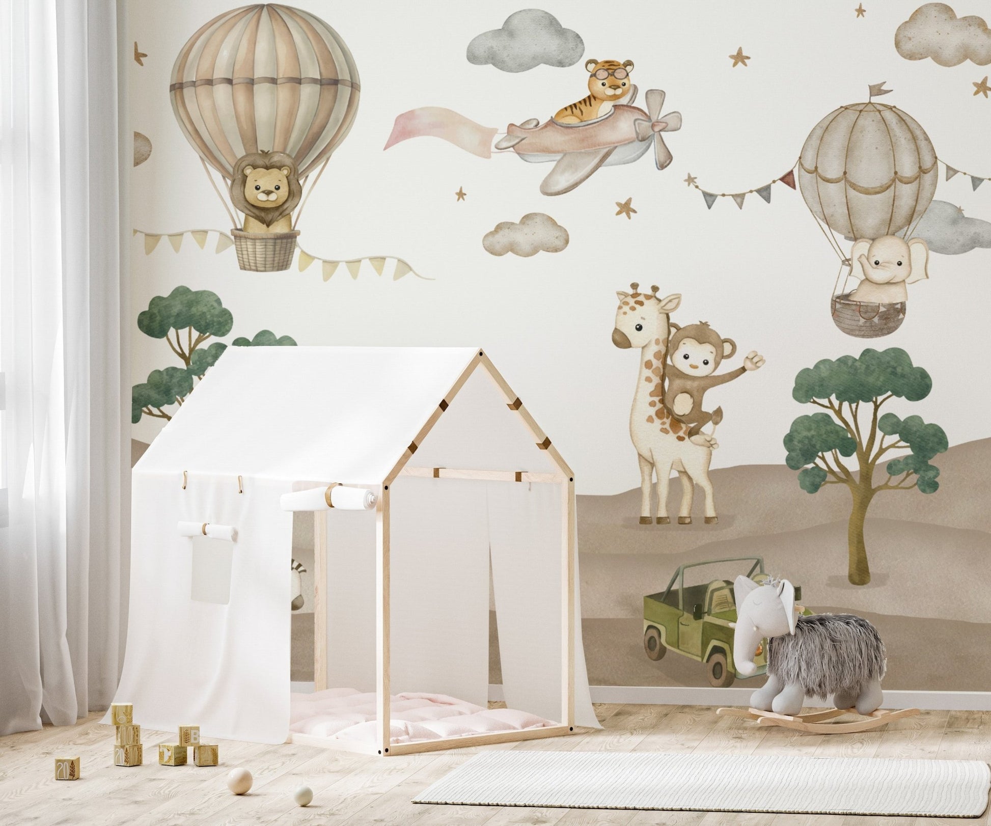 Safari adventure nursery kids wallpaper
