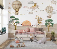Nursery wallpaper with safari animals
