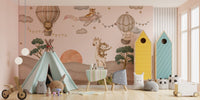 Safari animals wallpaper for nursery



