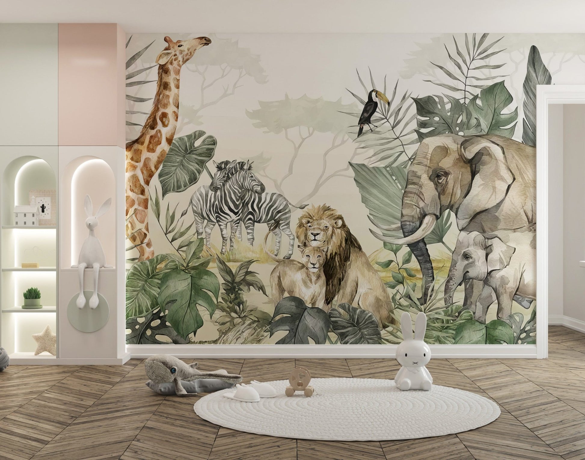 Jungle adventure wall mural design
