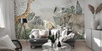 Safari animals jungle wall mural
