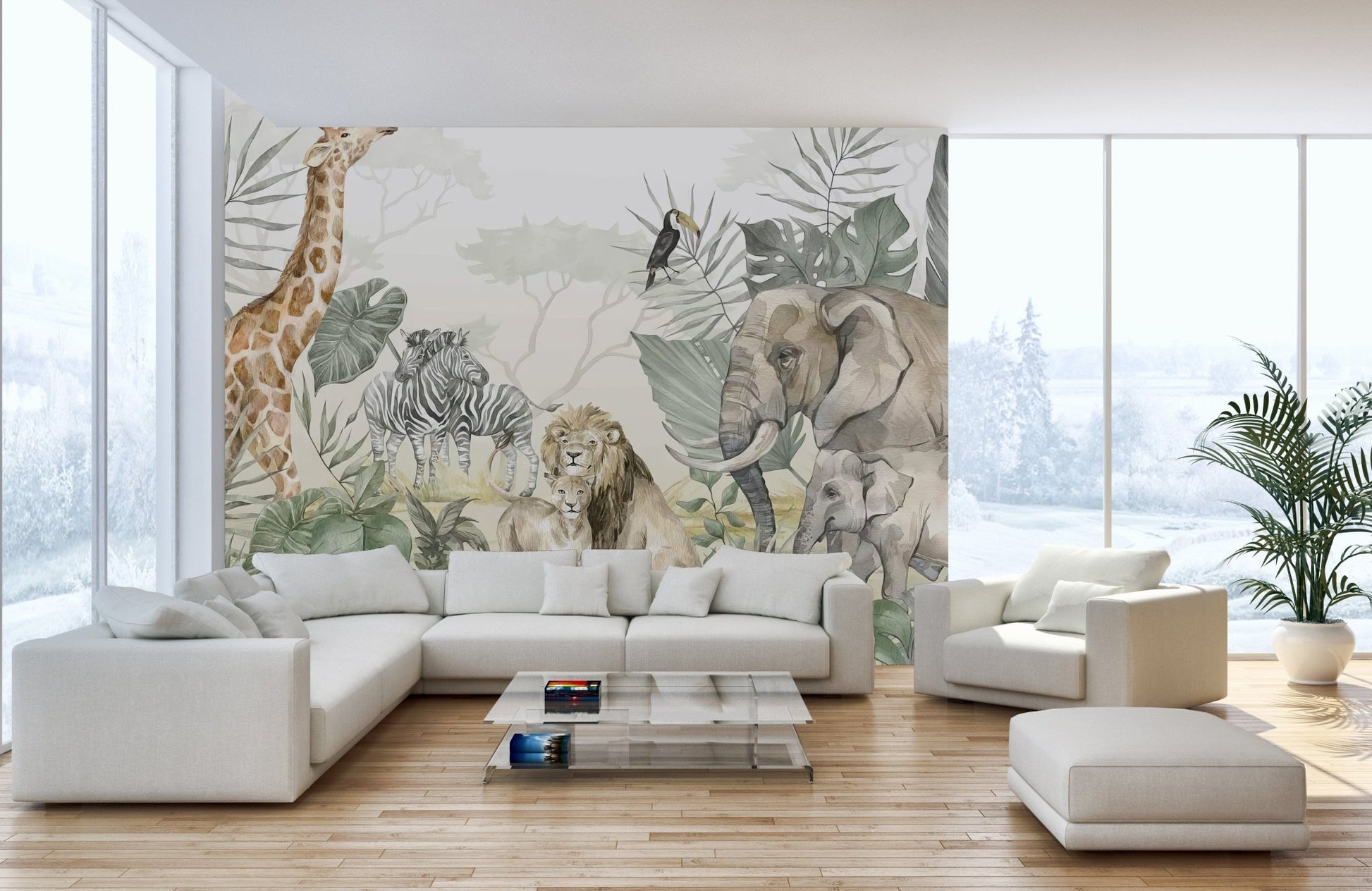 Safari jungle wall covering art

