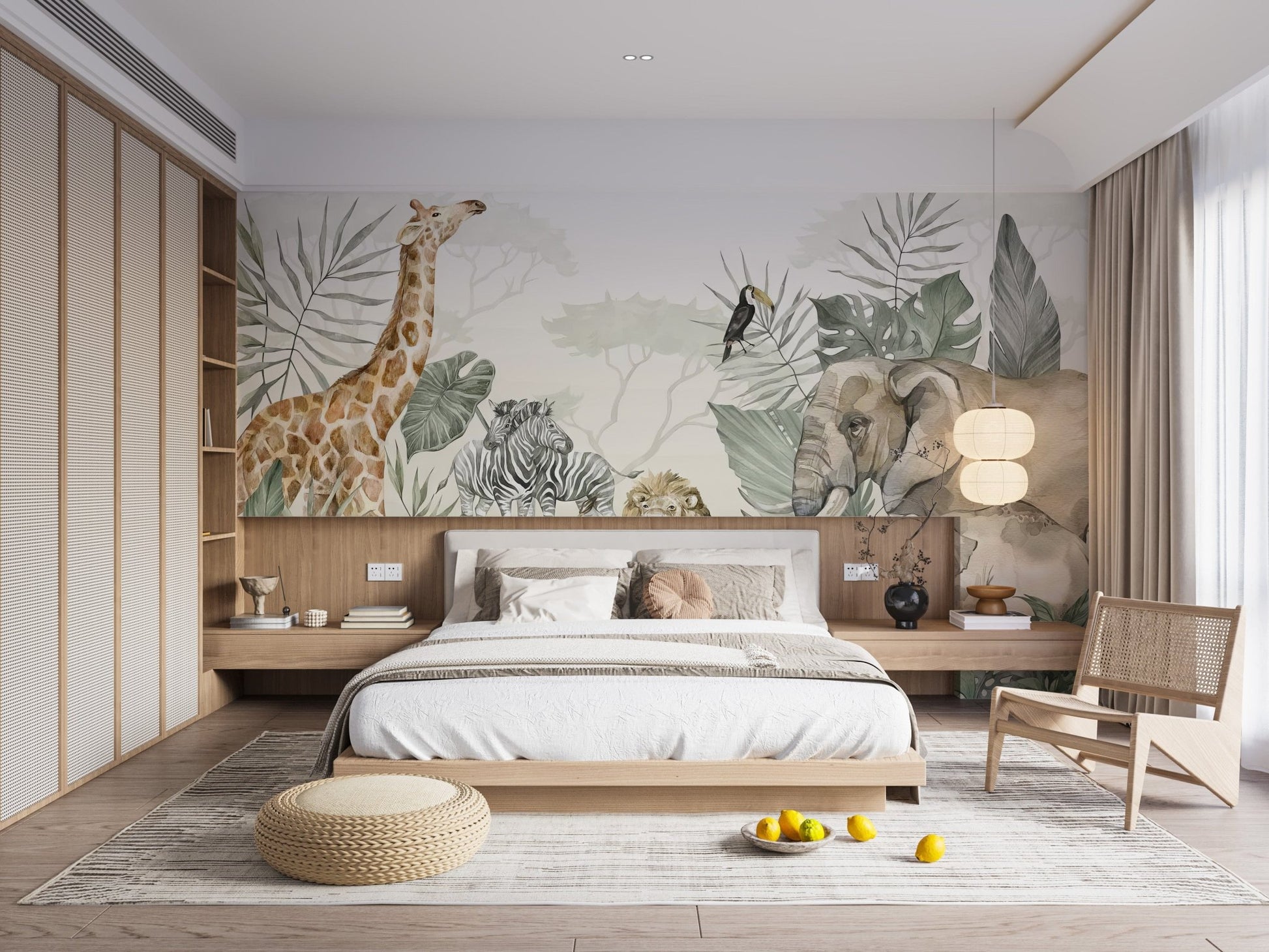 Safari wildlife wall mural print
