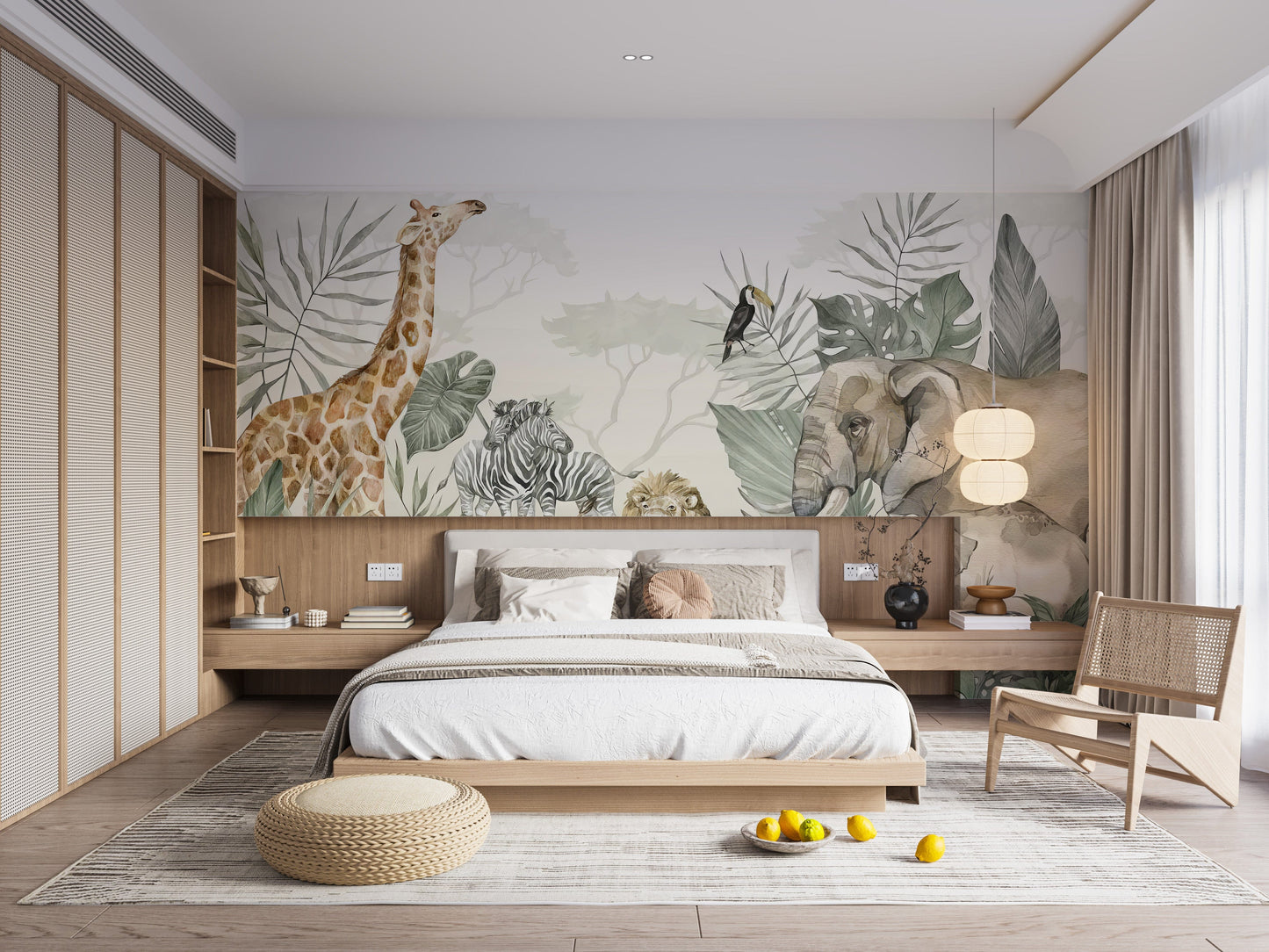 Safari wildlife wall mural print
