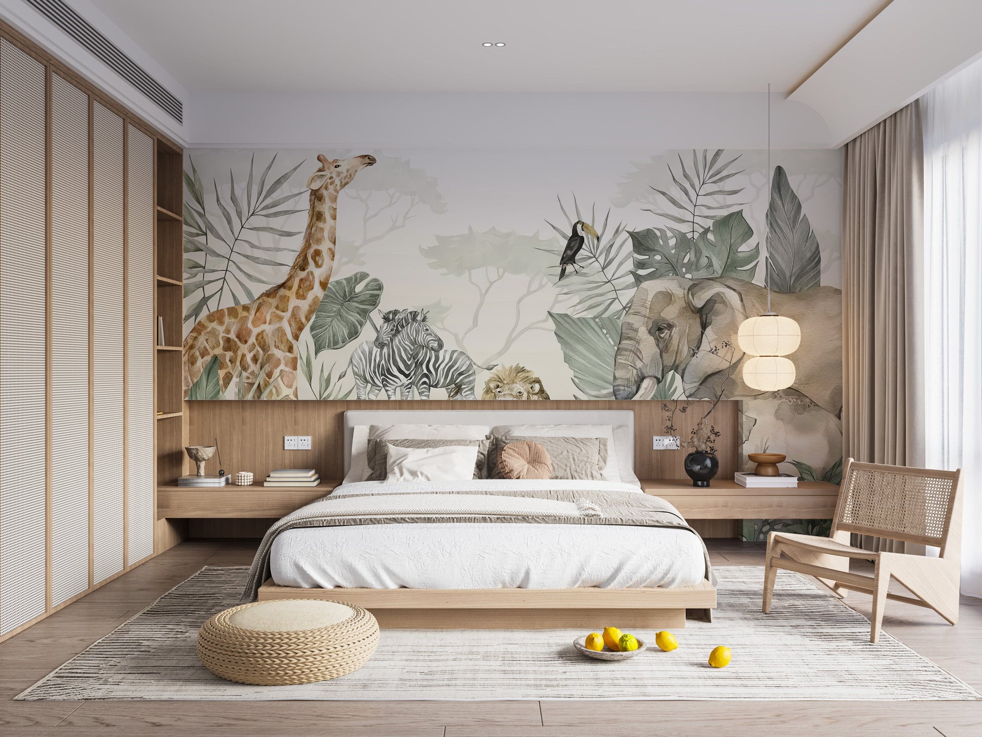 Safari wildlife wall mural print

