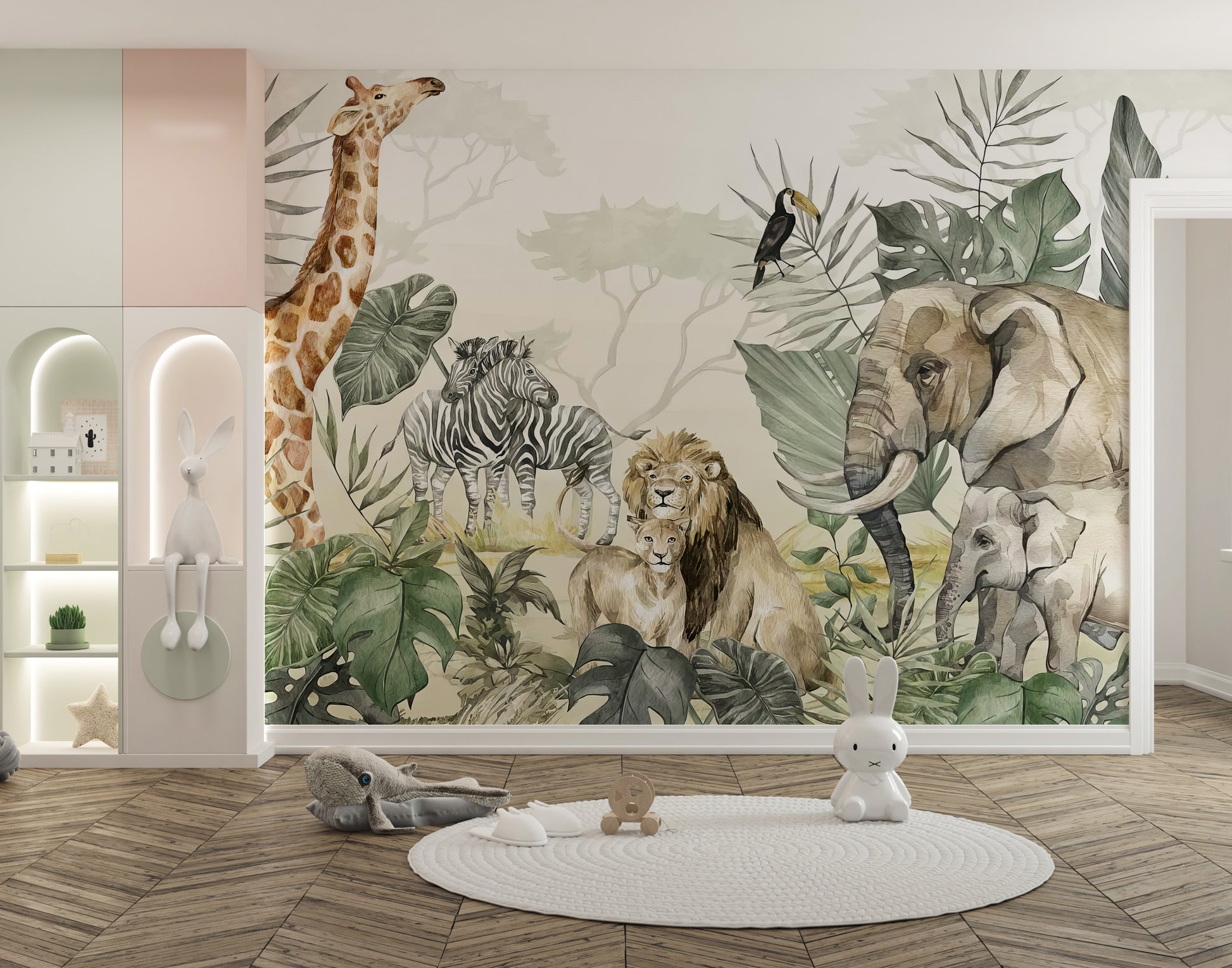 Jungle adventure wall mural design
