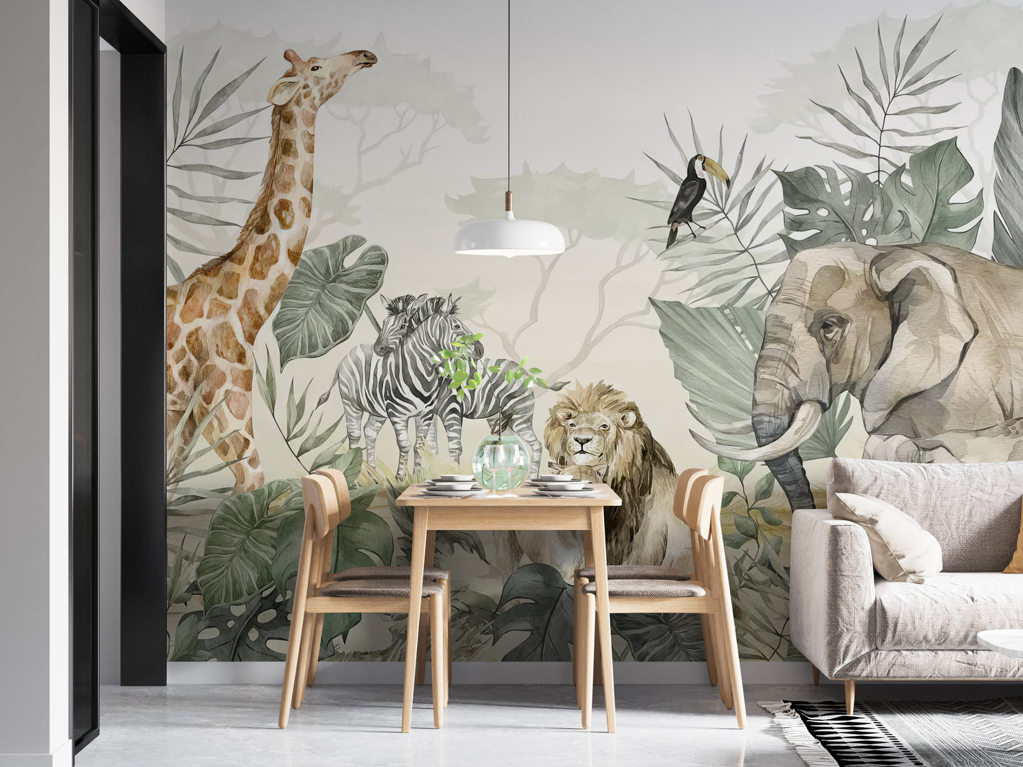 Wild safari jungle wall design
