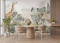 Safari jungle wall mural for rooms
