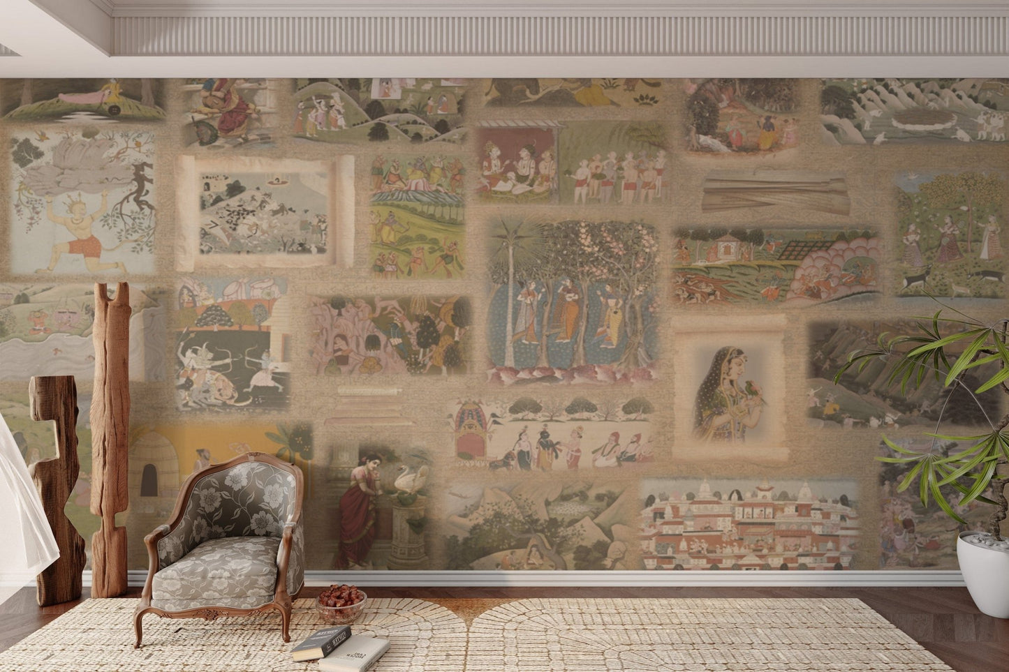 Traditional story scenes in grid layout

