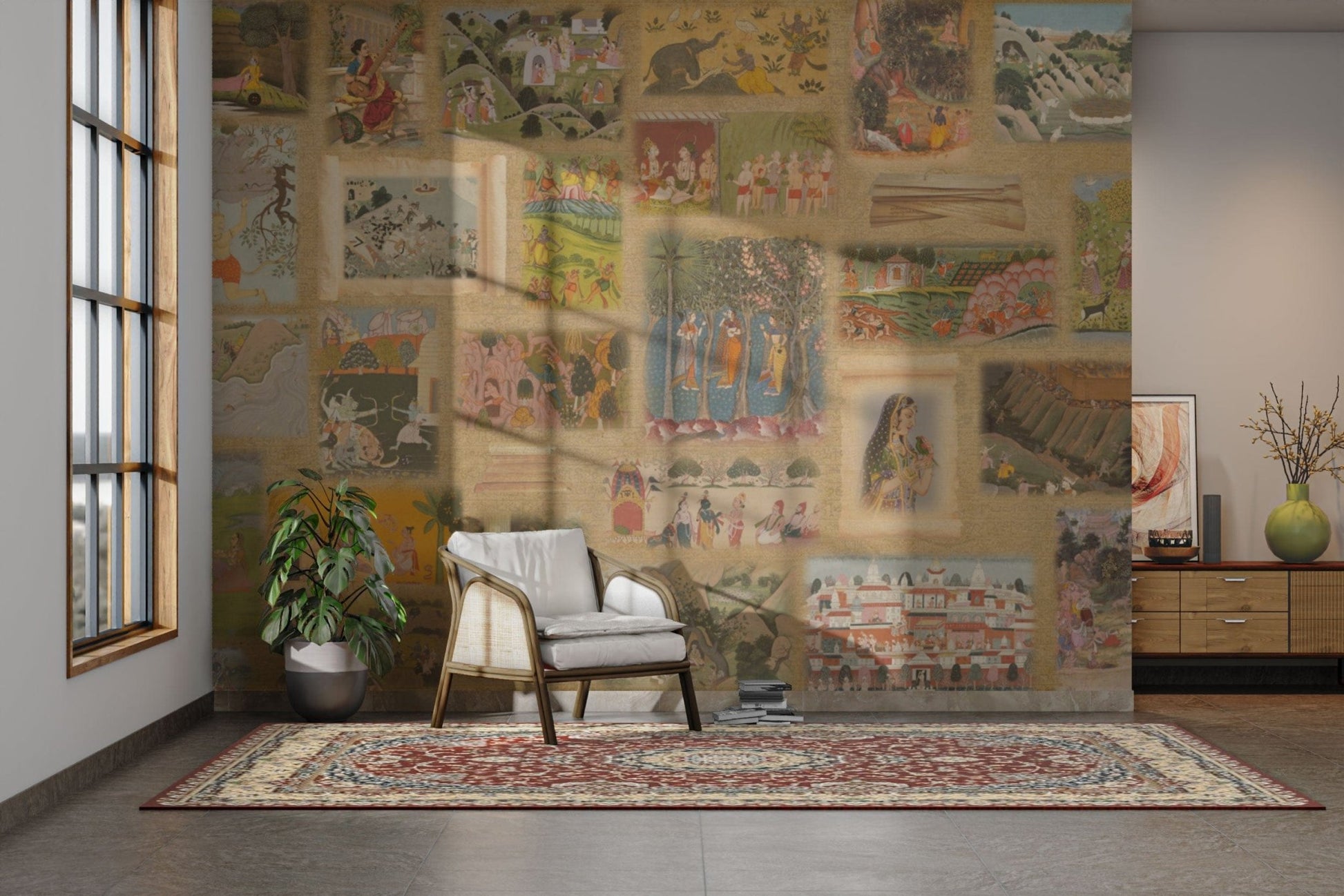 Heritage story mural with fine detailing

