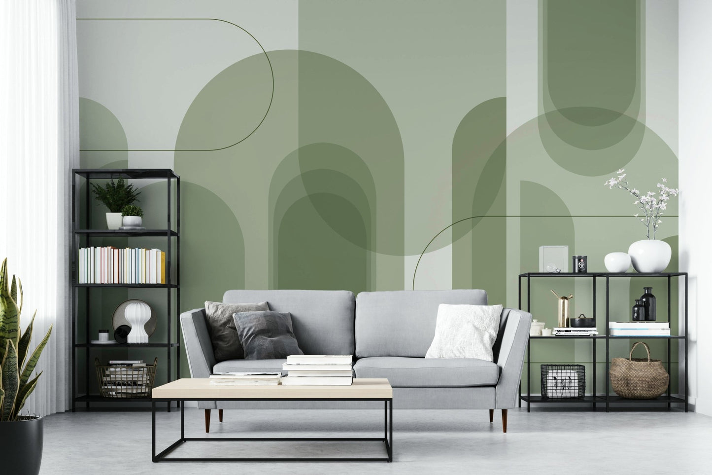 Arched design wallpaper for natural interiors
