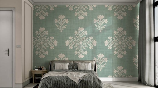 Easy-install Sage & Cream Botanical wallpaper, GD1099