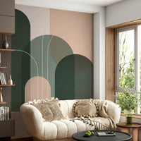Sage Green Flow Mural for Calm and Relaxing Spaces

