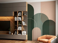 Elegant Sage Green Flow Mural for Living Room


