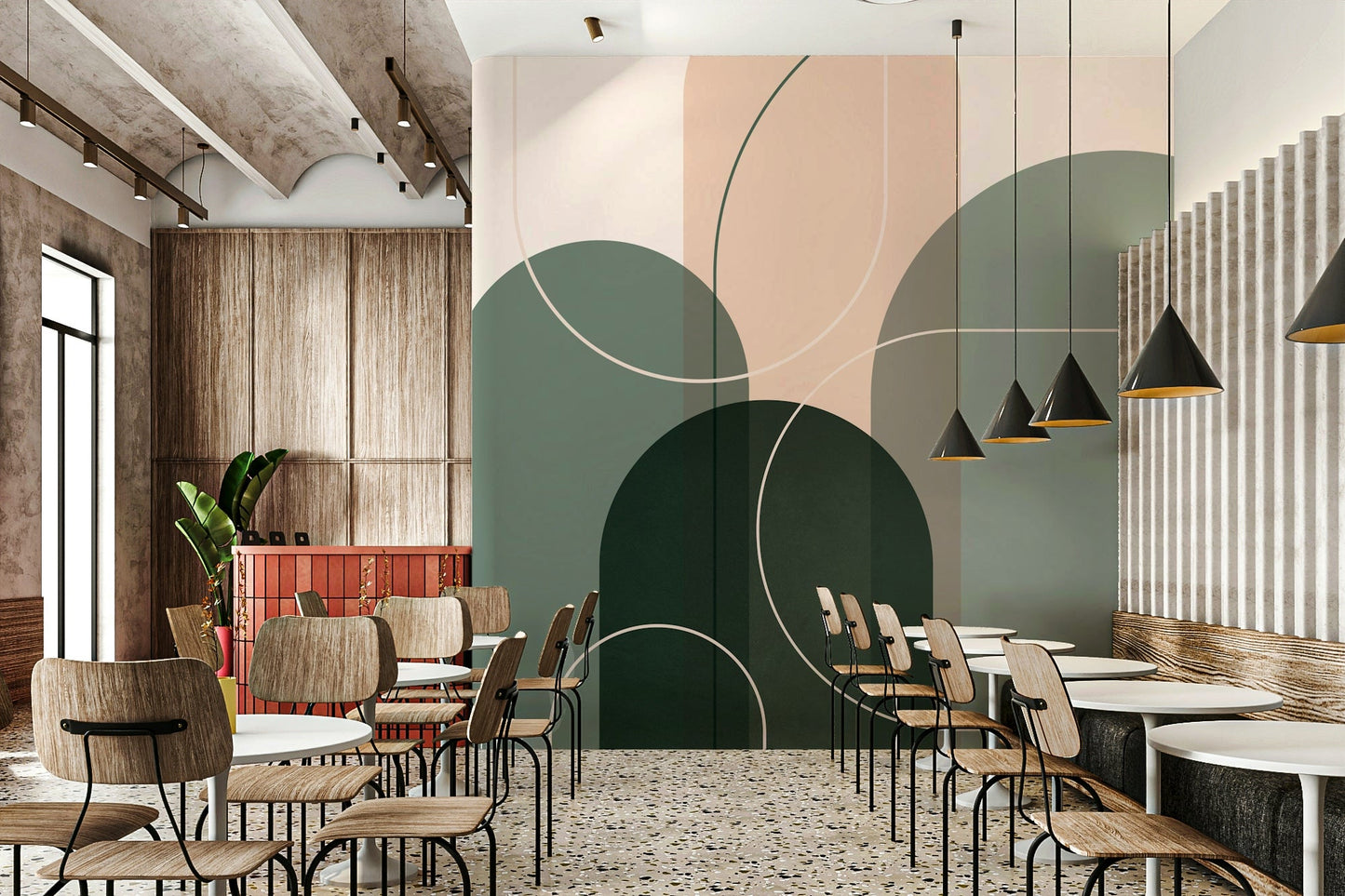 Modern sage green flow wall art for interiors