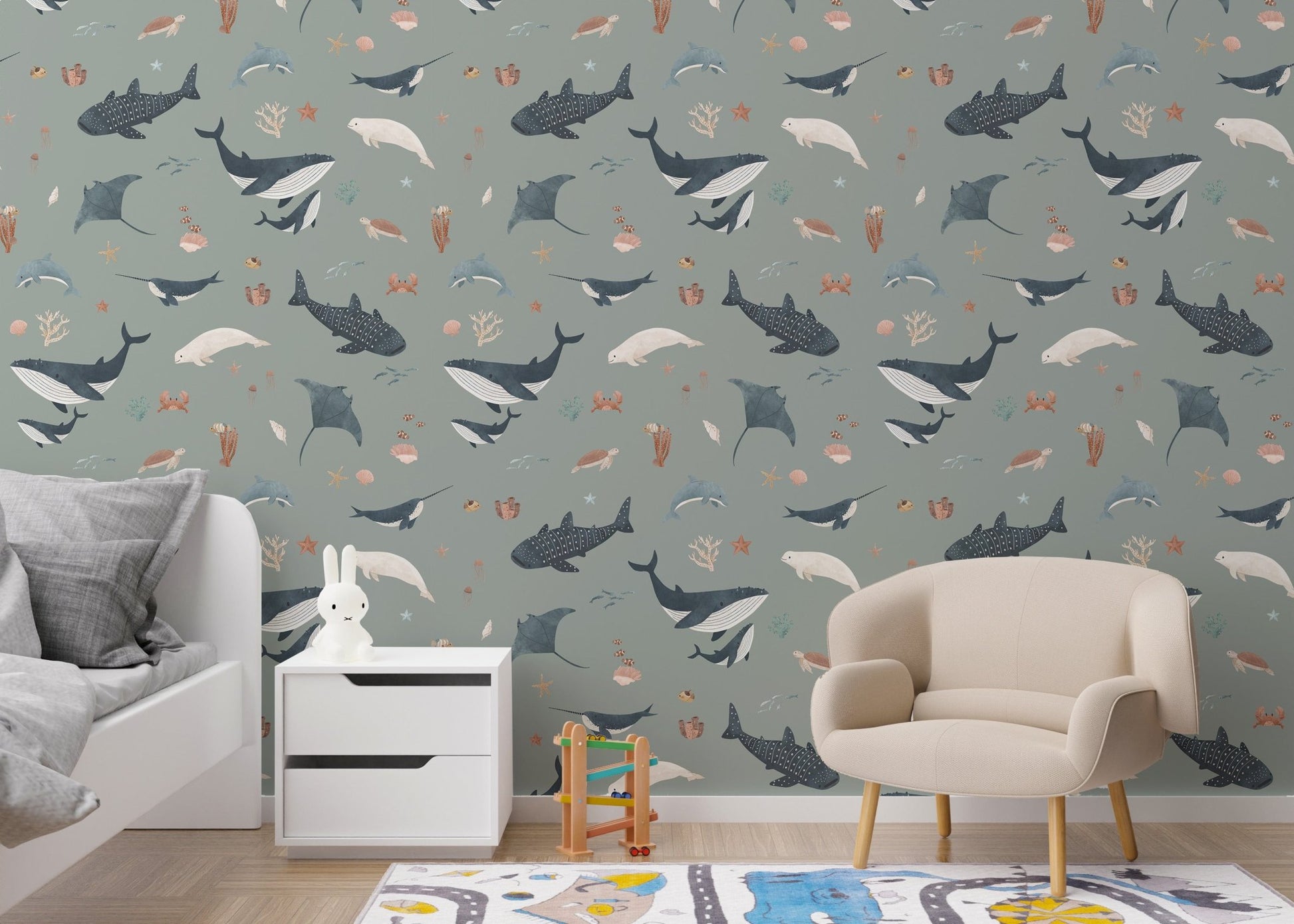 Underwater sea animal wallpaper print
