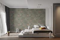 Sage green forest wallpaper for nurseries
