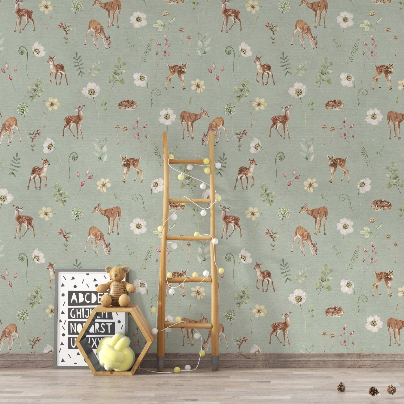 Woodland nursery wallpaper with deer
 KB79