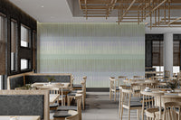 Contemporary Sage Stripes Serenity Wall Design
