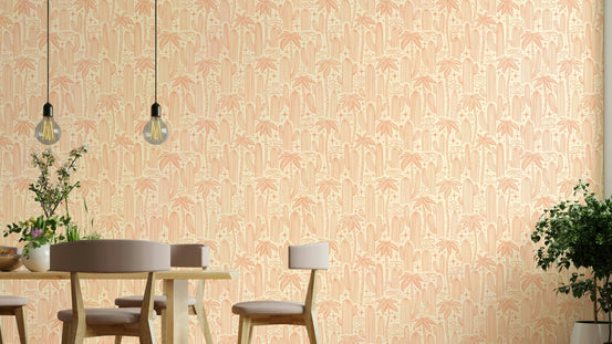 Soft offwhite cactus wallpaper close-up GD667

