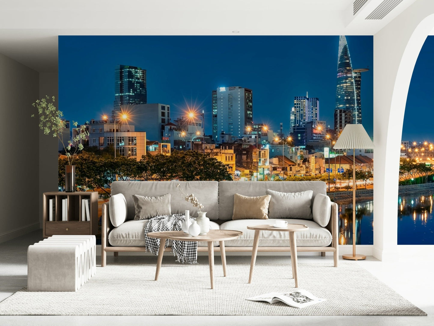 Saigon Skyline Night Wall Mural