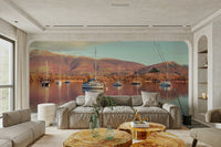 Tranquil sailing scene wall mural

