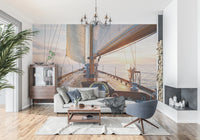 Maritime theme wallpaper for a modern home office wall mural.