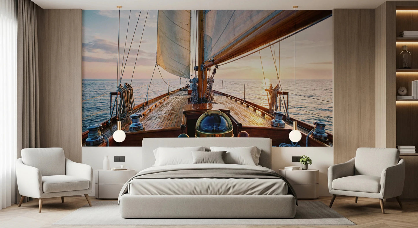 Coastal style wallpaper for a sophisticated flat wall mural.