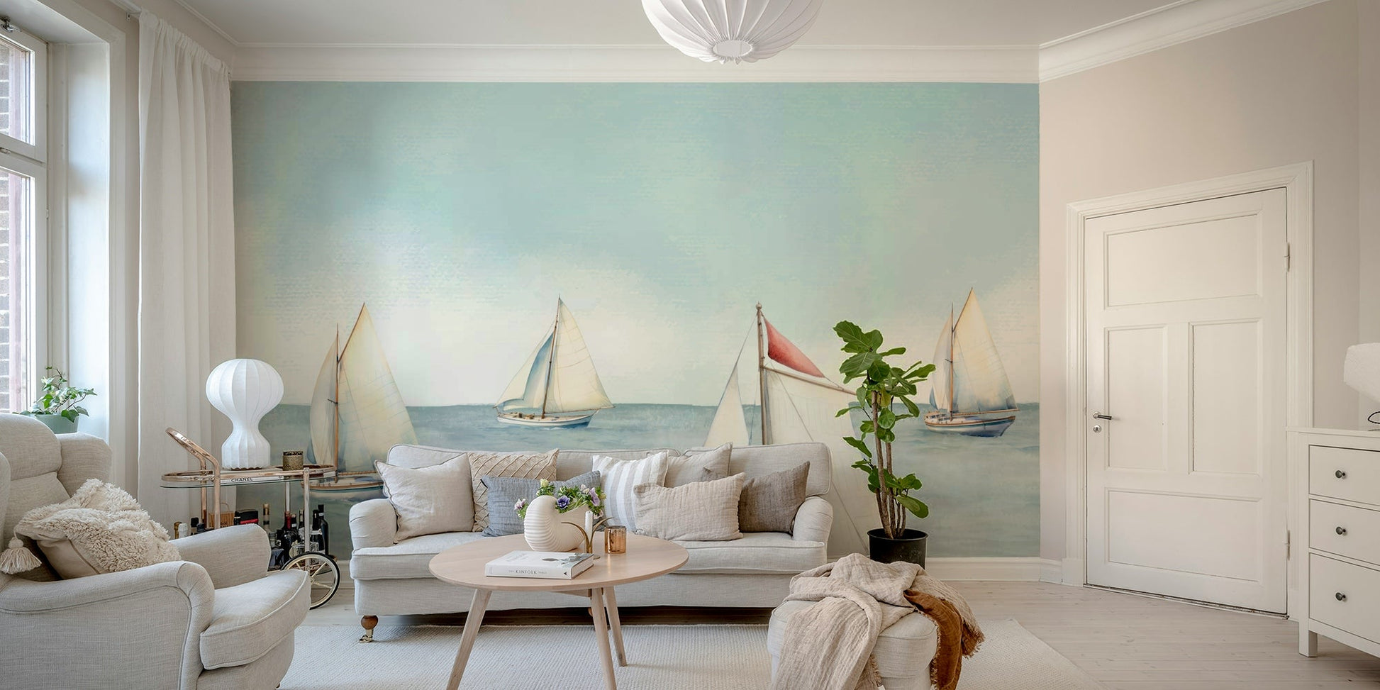 Mural wallpaper capturing a calm atmosphere

