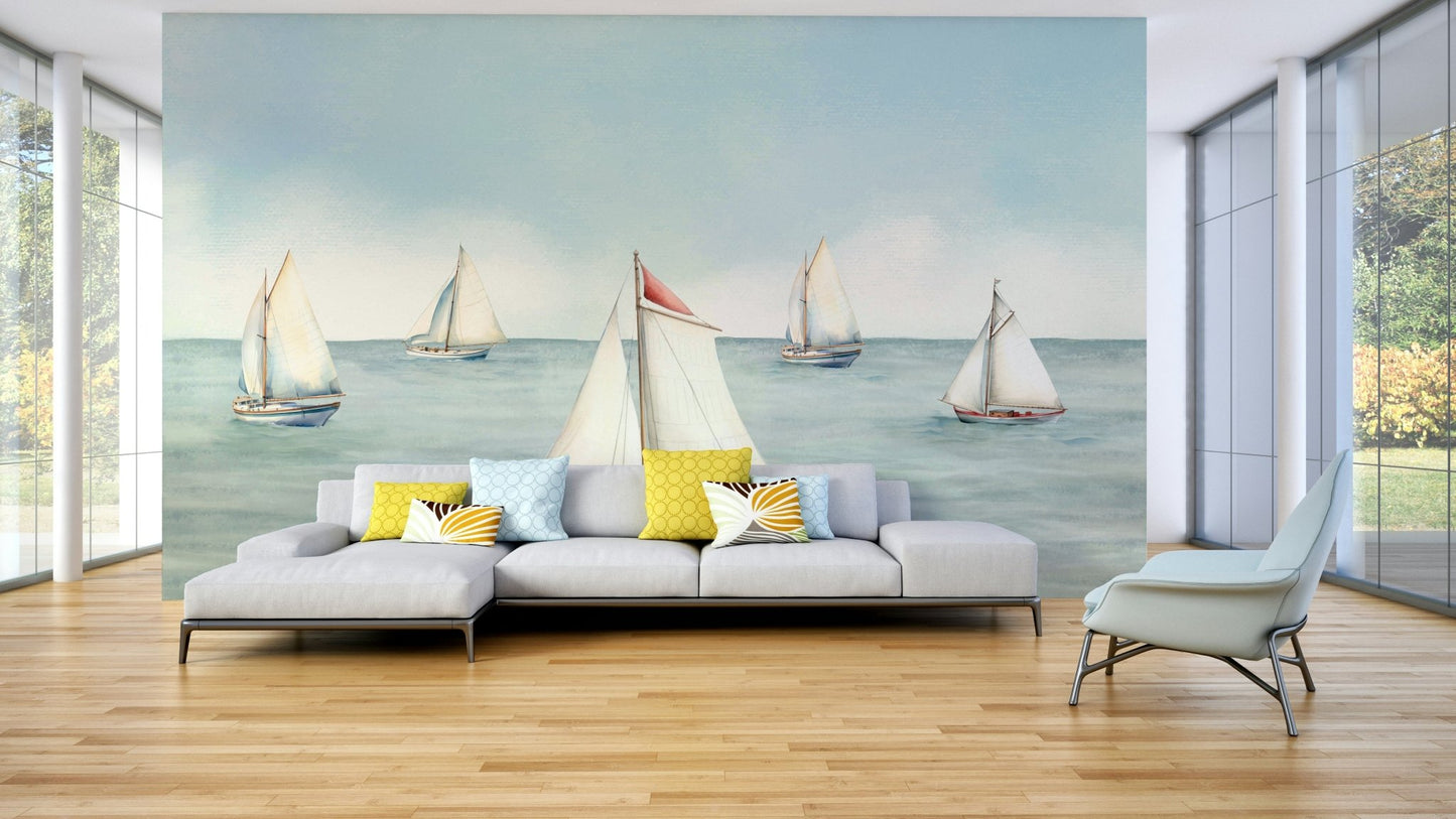 View of the shoreline and open water

