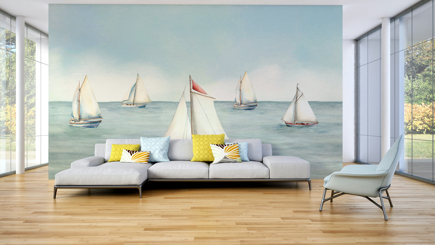 View of the shoreline and open water

