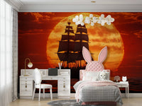 A classic ocean wallpaper for walls with a nautical theme.

