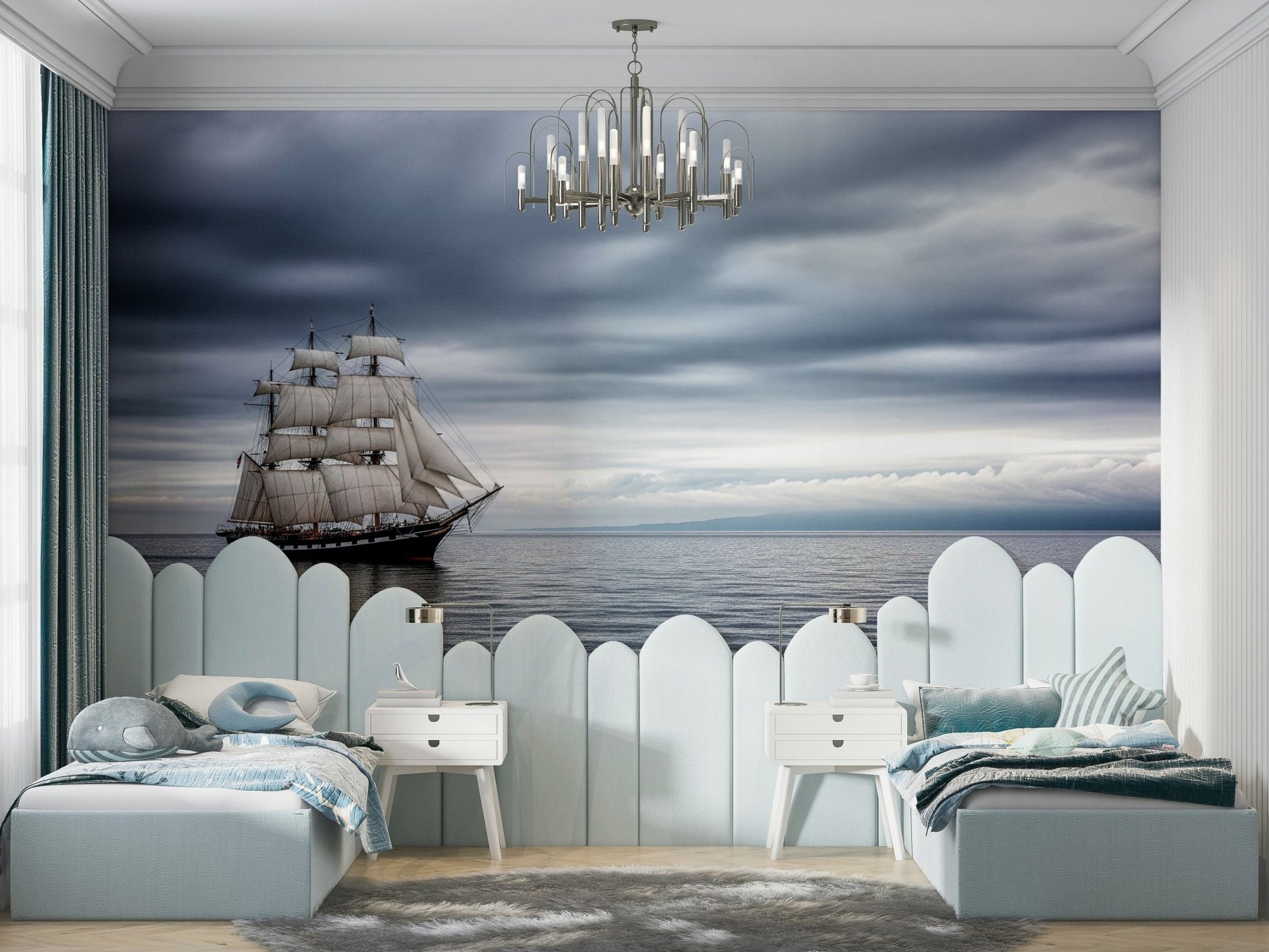 The composition is a wide, landscape view of the sea.

